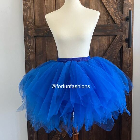 Tutu BLUE (XL) Tulle Petticoat for Halloween Costume Party Fun Run Spirit Day - Picture 1 of 6